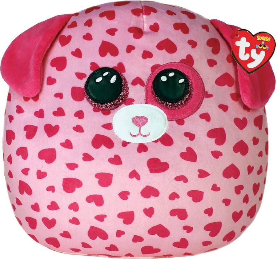 Ty Squish a Boo Pink Tickle Dog 31cm