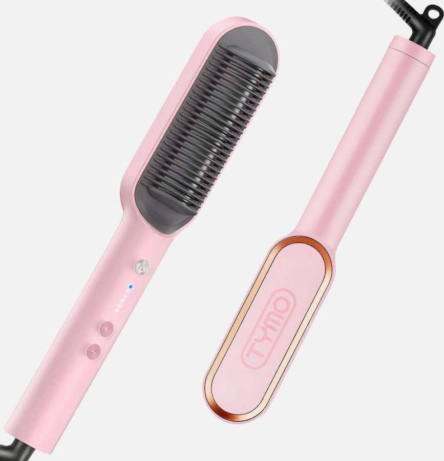TYMO stijltang Hair Straightener Brush Snelle Verwarming 5 Temperatuurinstellingen Anti-Verbranding