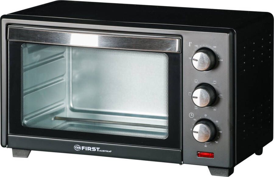 TZS FIRST AUSTRIA Mini oven 20L 1380W- Vrijstaande Heteluchtoven max 230°C Timer Zwart