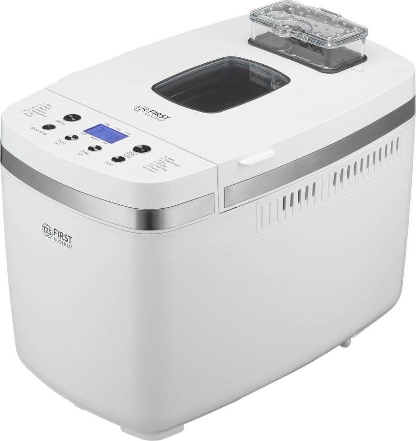 TZS FIRST AUSTRIA Broodbakmachine 900 tot 1350 gr Brood Timer 14 Bakprogramma's 850W Wit
