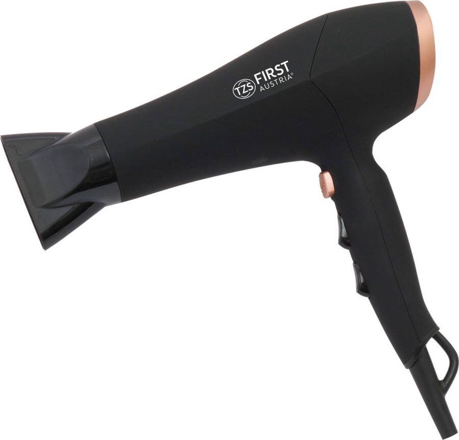 TZS FIRST AUSTRIA Föhn Haardroger 2200W Fohn met diffuser en blaasmond Coolshot Zwart