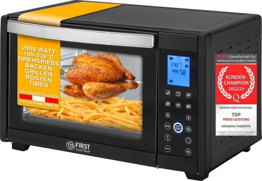 TZS FIRST AUSTRIA Mini oven 30L Digatal 1600W Vrijstaande Heteluchtoven max 230°C Timer