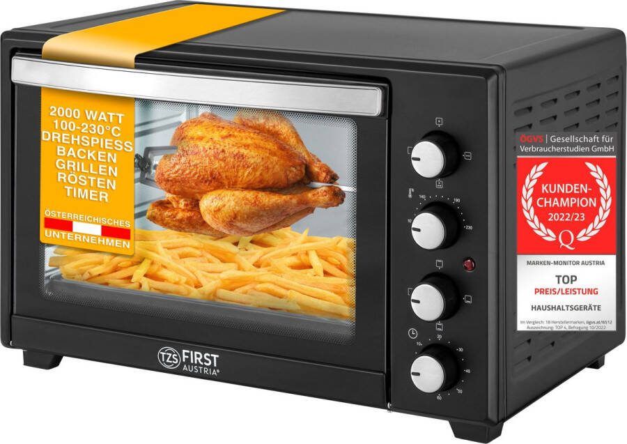 TZS FIRST AUSTRIA Mini oven 45L 2000W Vrijstaande Heteluchtoven max 230°C Timer