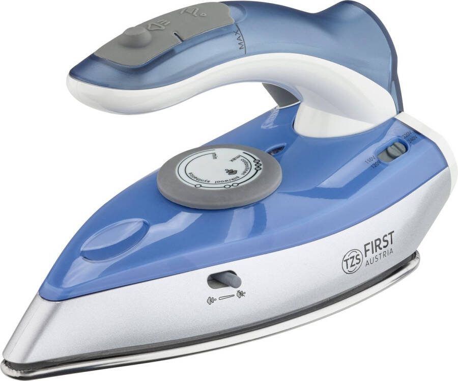 TZS FIRST AUSTRIA Reisstrijkijzer 60ml Stoomstrijkijzer Travel Inklapbaar 1100W Blauw