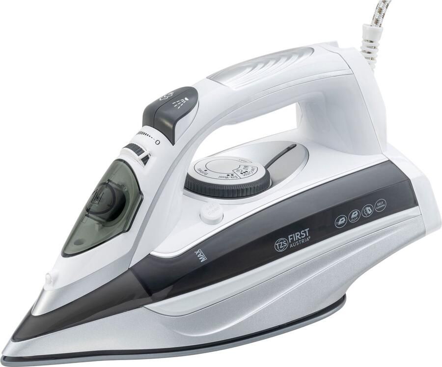 TZS FIRST AUSTRIA Stoomstrijkijzer 3100W Keramische Zoolplaat Grijs