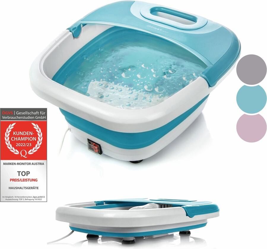 TZS FIRST AUSTRIA Voetenbad Inklapbaar 450W Met Massage Voetmassage apparaat 45 °C Blauw
