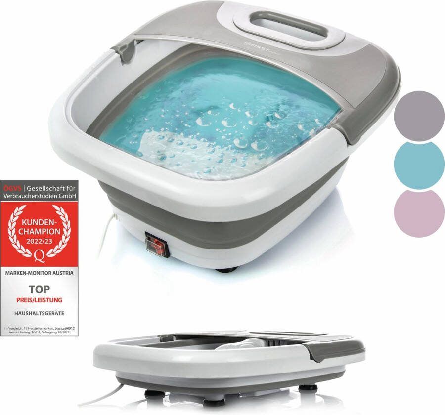 TZS FIRST AUSTRIA Voetenbad Inklapbaar 450W Met Massage Voetmassage apparaat 45 °C Grijs