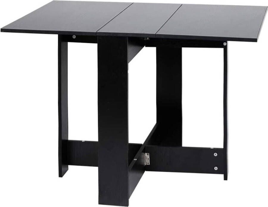 UA Furniture Opklapbare Eettafel Scandinavische Klaptafel Keukentafels Schrijftafel voor 6 Personen (Zwart)