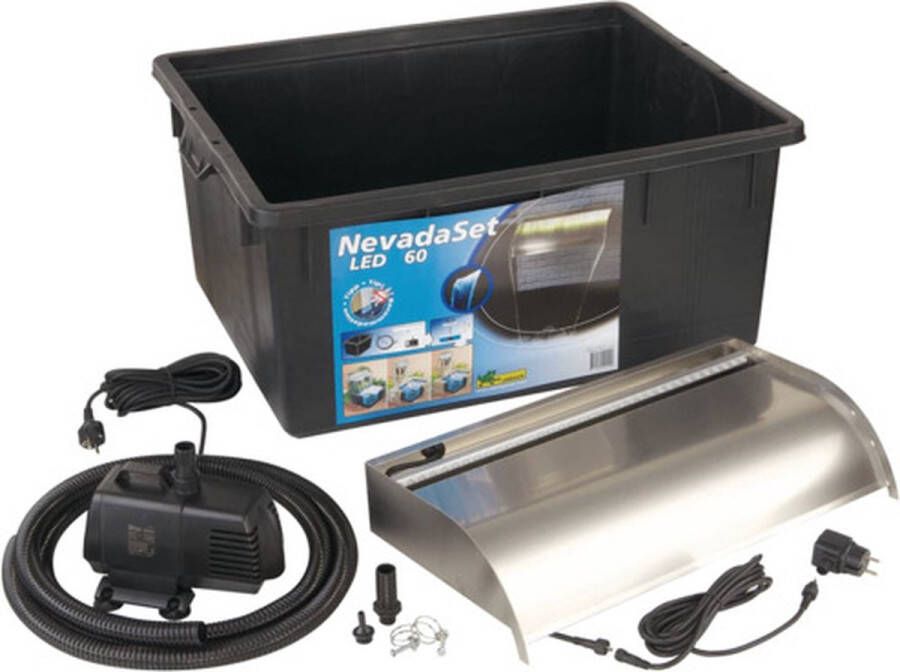 Ubbink Waterval Met Led's Nevada 60 Cm Roestvrij Staal