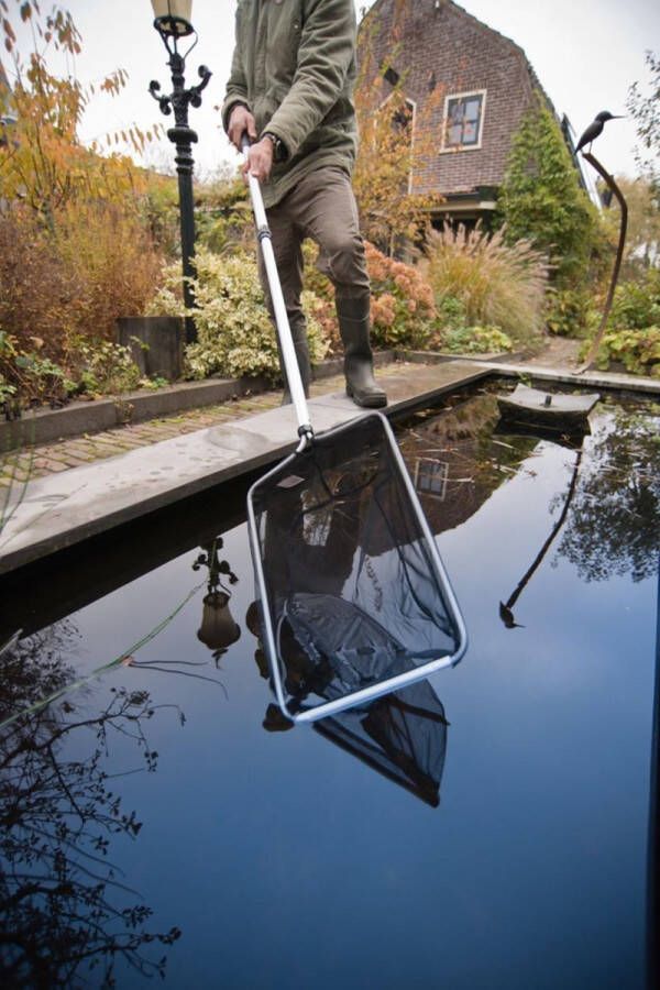 Ubbink Powernet rechthoek groot fijnmazig 38x26cm met telescoopsteel 113-180cm