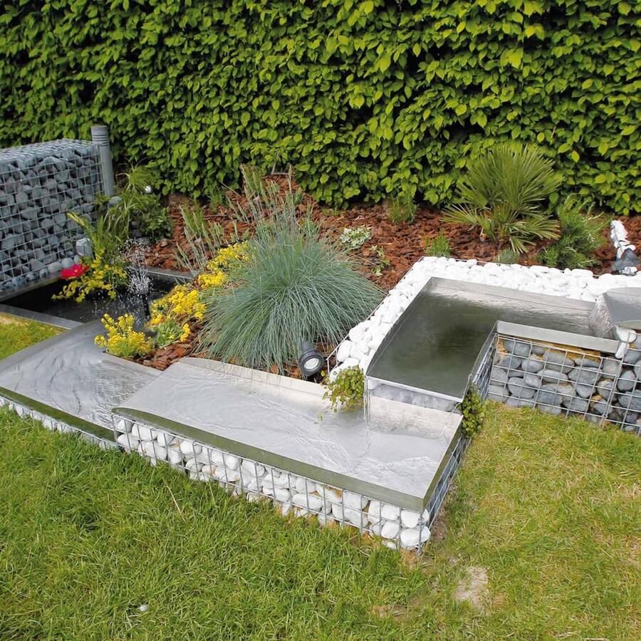 Ubbink Wolga beekloop rechtse hoek roestvrij staal 4 x 48 x 48cm