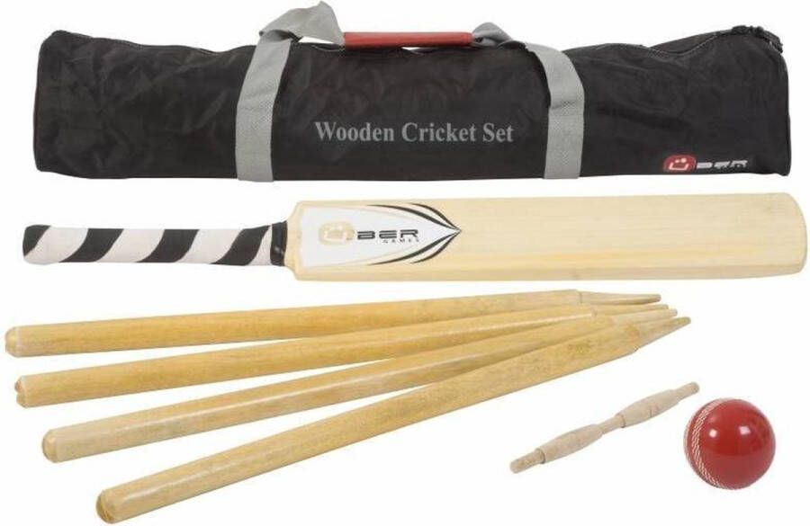 Ubergames Houten Cricket set Topkwaliteit hout uit India Traditioneel spel Binnen en Buiten senior Klasse en Geweldig
