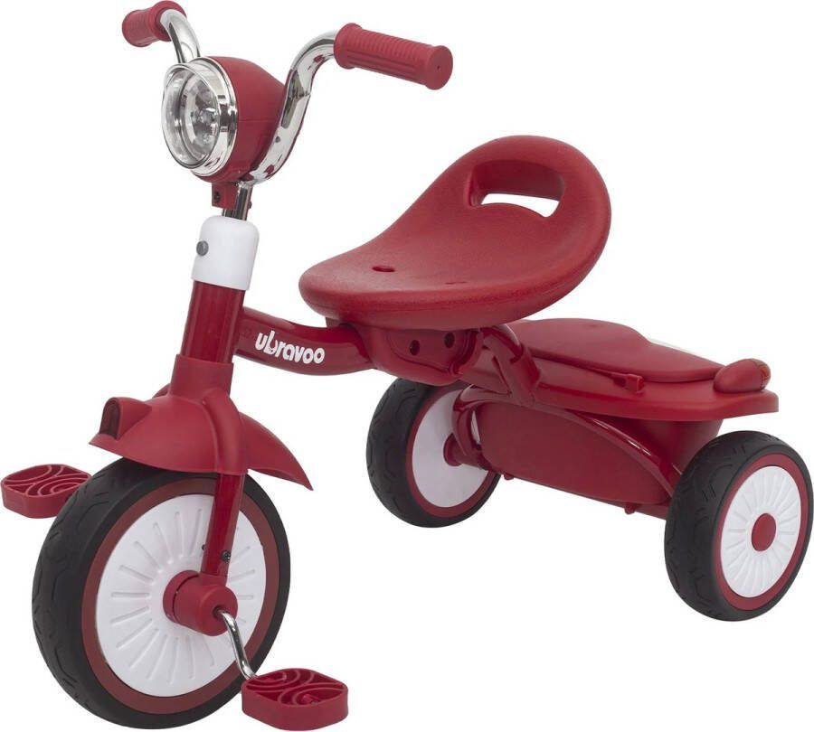 Ubravoo Driewieler Kinderfiets Fiets- Driewieler Peuter Rood Inklapbaar Driewieler Loopfiets