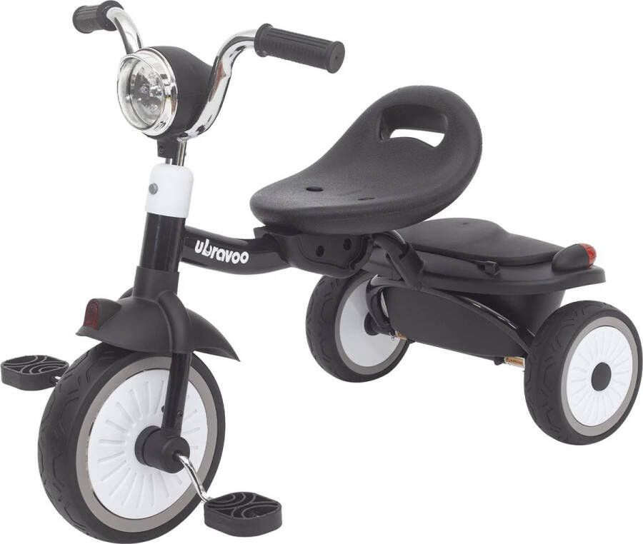 Ubravoo Kanyu Driewieler Zwart Opvouwbaar 1-5 jaar Met Pedalen Unieke PU Wielen Schokabsorberend