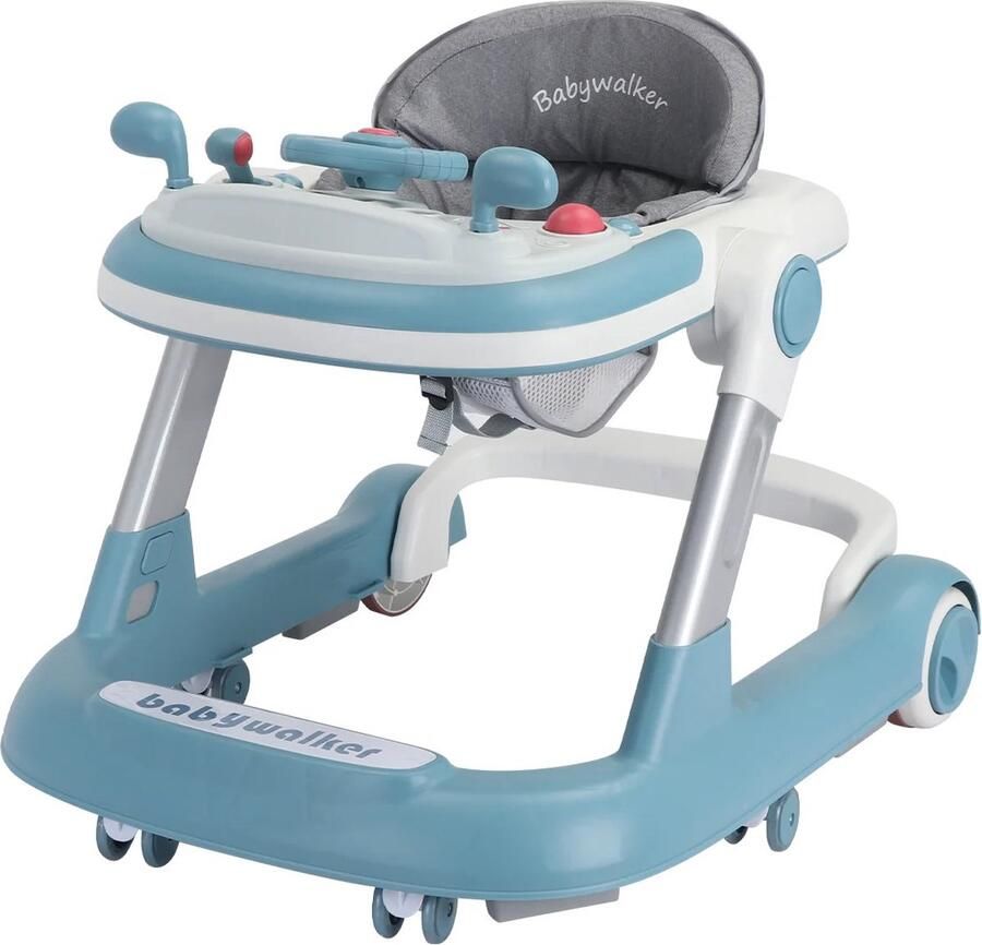 Ubravoo Baby rollator 2 in 1 Baby walker Baby loopwagen Opvouwbaar Verstelbare hoogte Blauw