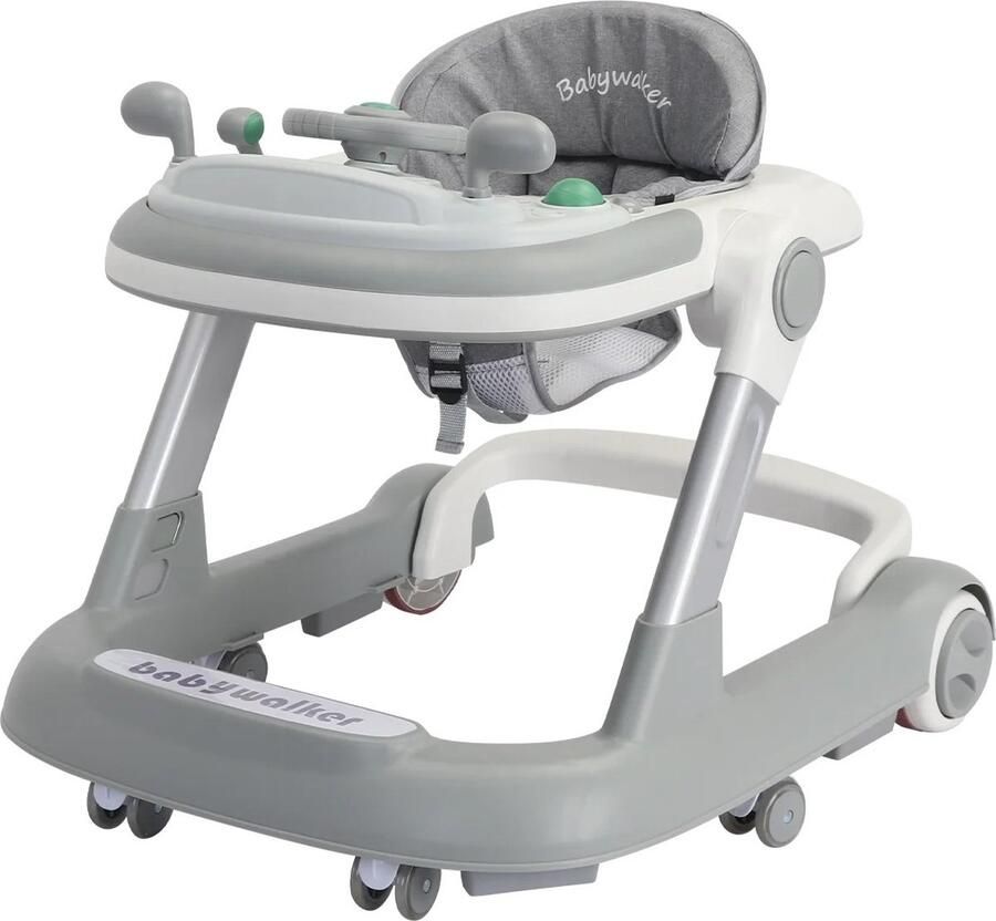 Ubravoo Baby rollator 2 in 1 Baby walker Baby loopwagen Opvouwbaar Verstelbare hoogte Grijs