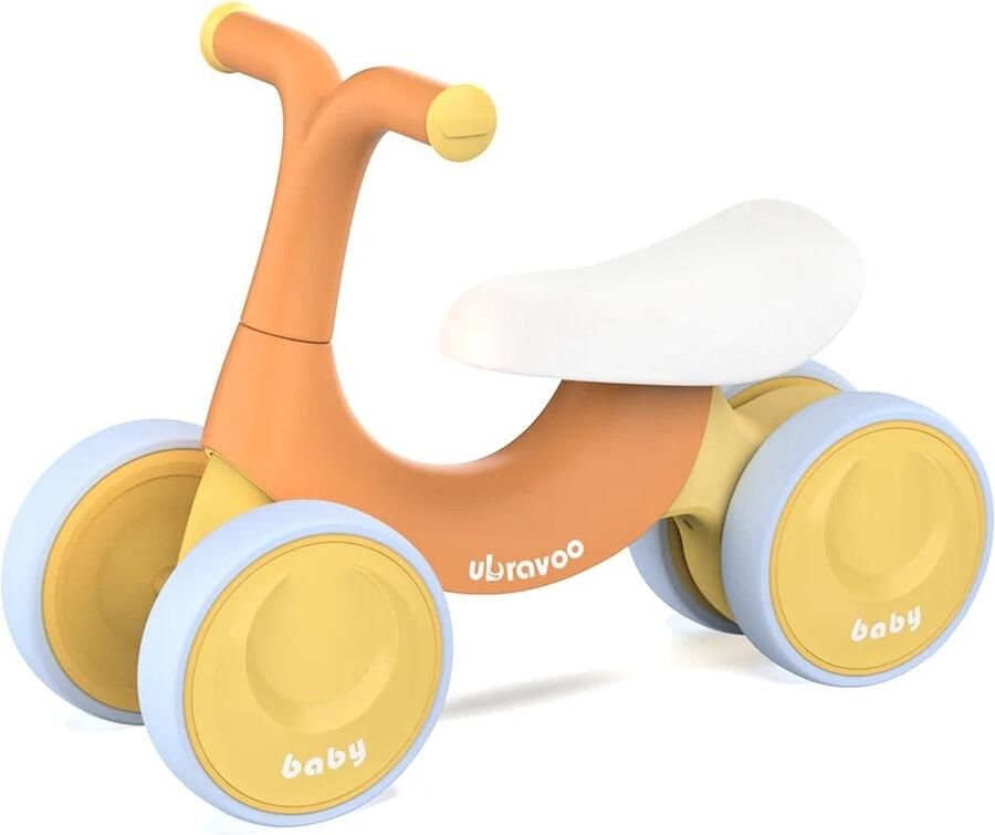 Ubravoo Peuter Loopfiets 10 tot 36 maanden Loopfiets 1 jaar Loopfiets 2 jaar Loopfietsen Max 30Kg Oranje Wit