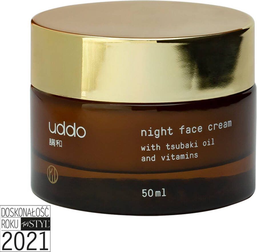 Uddo Nachtcrème voor het gezicht met tsubaki-olie en vitaminen 50ml