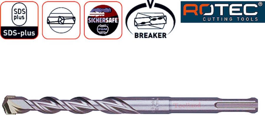 Ufast Rotec betonboor Ø 18 x 400 450 mm V-breaker 2 snijkanten SDS plus