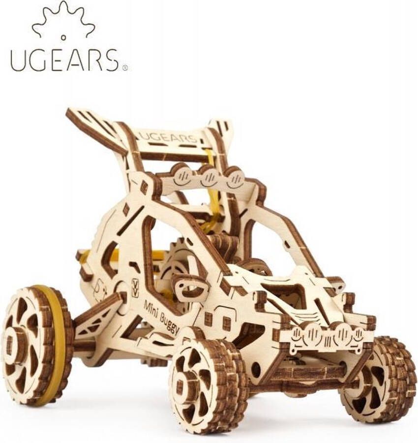 Ugears Houten 3D puzzel houten bouwpakket mini buggy 80 onderdelen