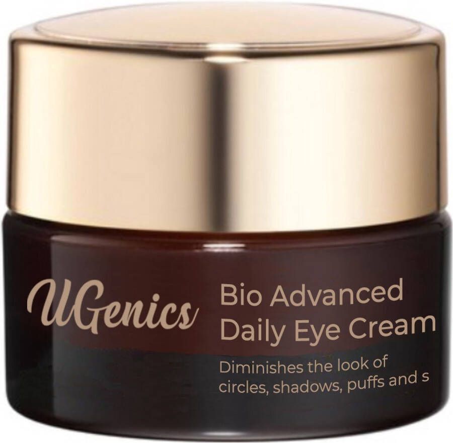 UGenics oogcrème 15ML eye cream anti wallen en donkere kringen fijne lijntjes Anti rimpel 100% Natuurlijk skincare gezichtsverzorging