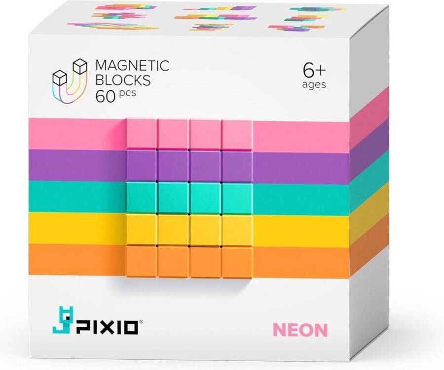 UKids Pixio Magnetic Blocks Abstract Series Pixio-Neon 5 kleuren 60 blokken
