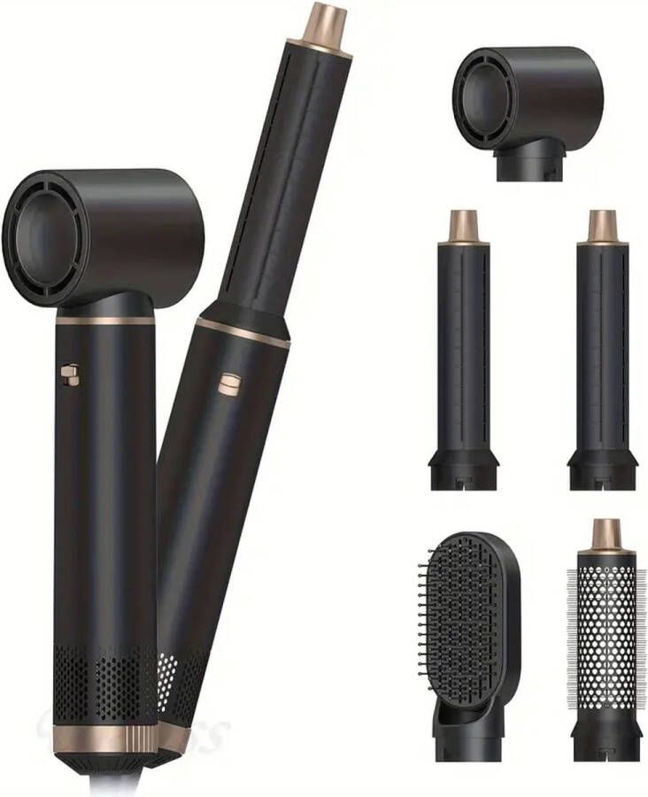Ukliss 5-in-1 Krultang met 3 Temperatuurstanden – Warmteborstel Föhnborstel – Thermal Brush Haarkruller – Multistyler – Airstyler Krulborstel – Haarfohn Stoomstijltang Geschikt voor Elk Haartype – Stil – Hairwrap