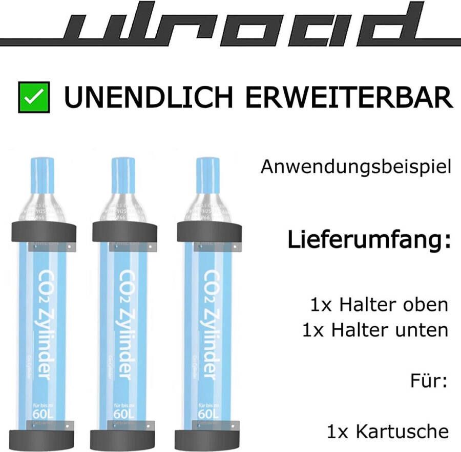 ULROAD Wandhouder CO2 flessen compatibel met Sodastream koolzuurcilinder flessenhouder accessoires 60 l