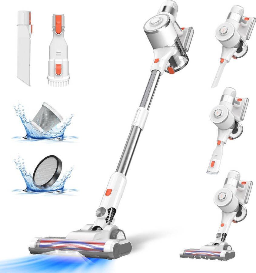 Ultenic U10 Pro steelstofzuiger snoerloze stofzuiger met 30KPa krachtige zuigkracht 35Mins werktijd snoerloze stofzuiger met 5 filtereenheden LED-verlichting voor harde vloeren tapijt