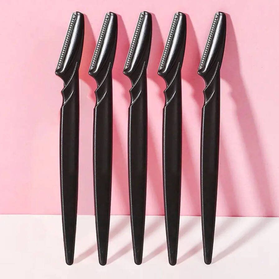 Ultiluxe Dermaplaning gezicht 5 stuks Zwart Wenkbrauw mesje voor dames Wenkbrauw scheermesje voor vrouwen Dermaplaner voor exfolieren en verwijderen van gezichtshaar
