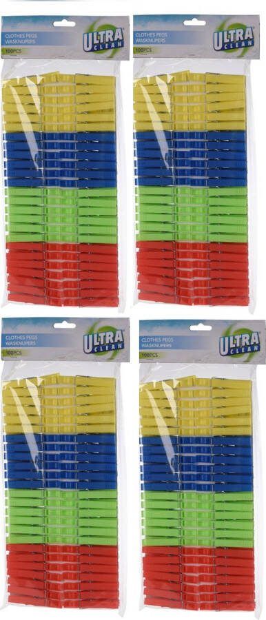Ultra Clean Wasknijpers 400x kunststof gekleurd 8 cm