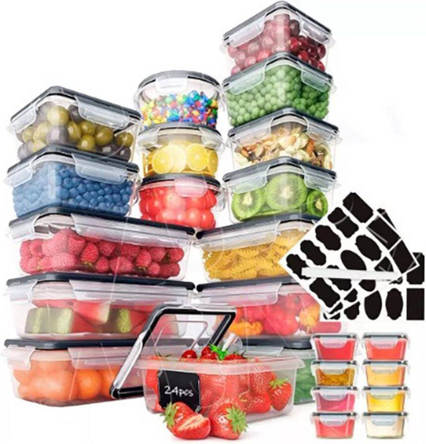 Ultra Instinct Vershoudbakjes Diepvriesbakjes Meal Prep Bakjes Magnetron Bakjes met Deksel BPA Free 24 Delige set