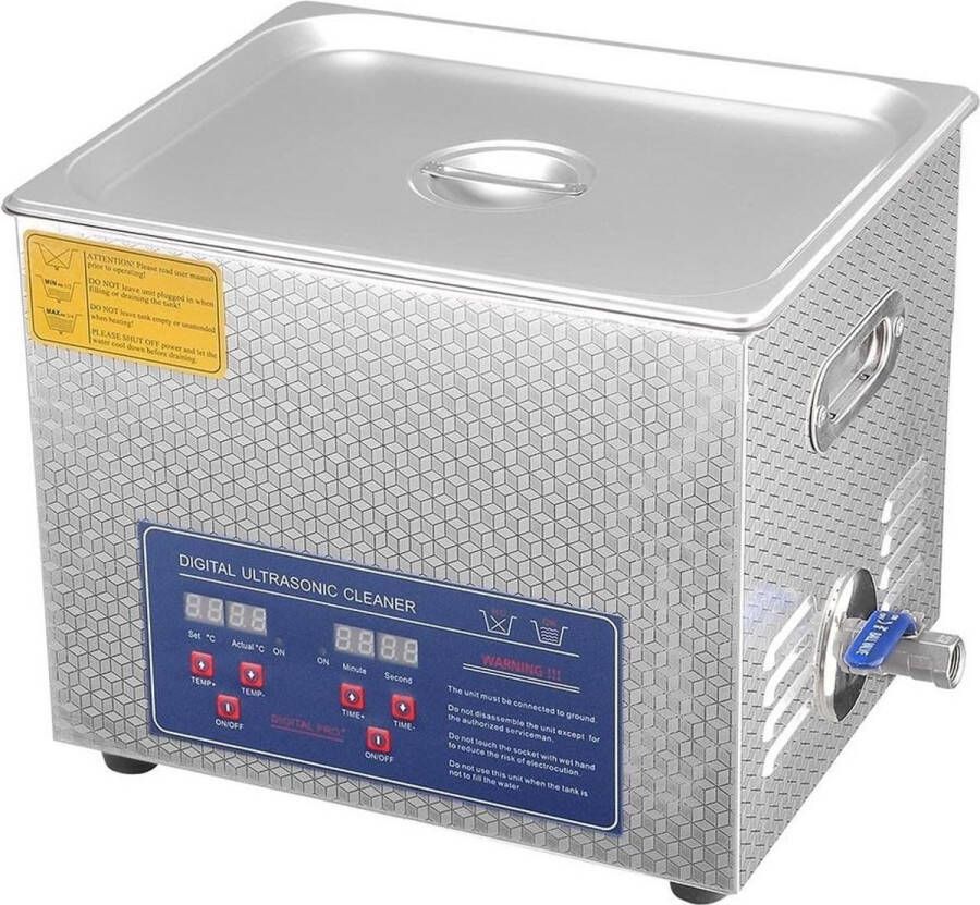 UltraCleaner Ultrasoon reiniger 10 Liter 10L (Ultrasone Reinigingsmachine Ultrasoonbad Reinigingsbad Reinigingsbak Carburateur Ultrasoonbak beste Ultrasonic Cleaner groot Reinigings bad grote bak injectoren)