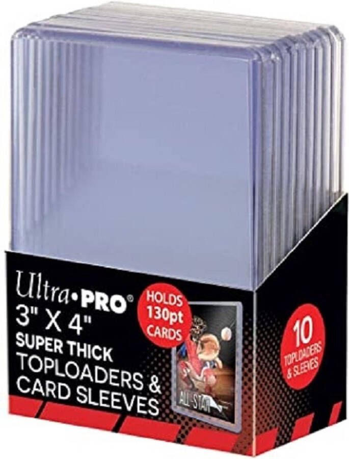 Ultrapro 3 X 4 Super Thick 130PT Toploader with Thick Card Sleeves 10ct