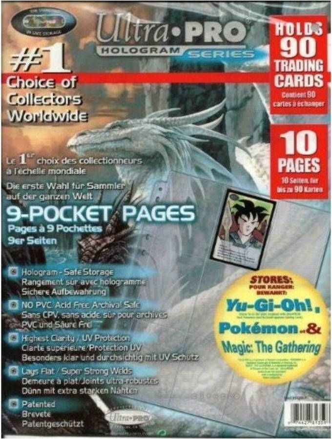 Ultrapro 9-Pocket Insteekhoes Voor Yu-Gi-Oh! Pokemon en Magic The Gathering Kaarten (10 paginas)