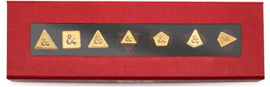 Ultrapro Heavy Metal D&D 50th Anniversary 7 RPG Dice Set: Gold