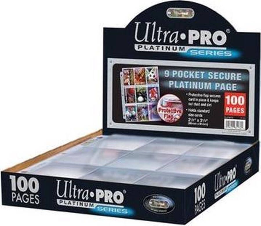 Ultrapro Ultra Pro 9-Pocket Pages – Box 100 Pagina – Secure Platinum (standaardkaarten zoals Pokemon & Magic)