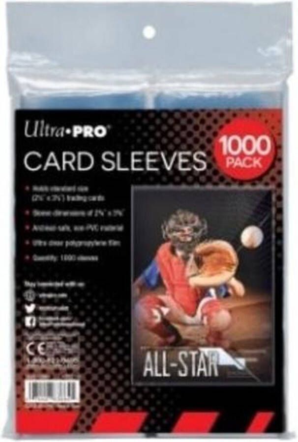 Ultrapro Ultra Pro Clear Card Sleeves for Standard Size Trading Cards 1000 stuks 2.5 x 3.5