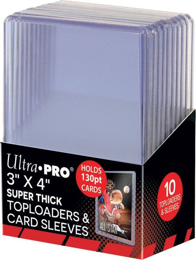 Ultrapro Ultra Pro Standaard Kaartbeschermers Toploader Transparent Regular Ultra Clear 10 Stuks (77 x 100 mm)