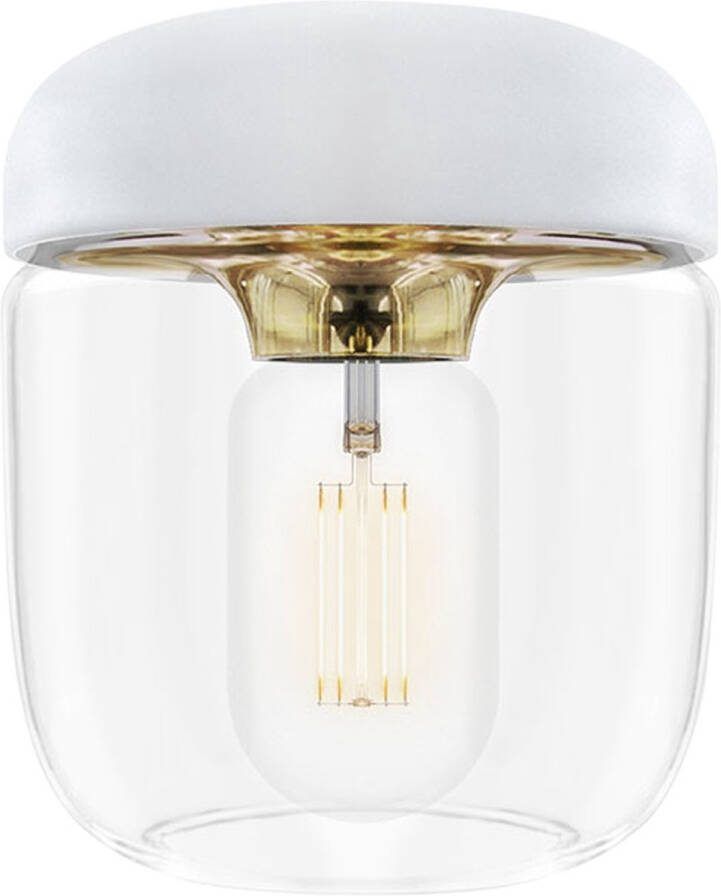 UMAGE Acorn lampenkap wit met brass Ø 14 cm goud glas