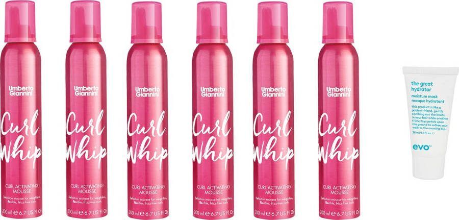 Umberto Giannini 6 x Curl Whip Activating Mousse + WILLEKEURIG Travel Size