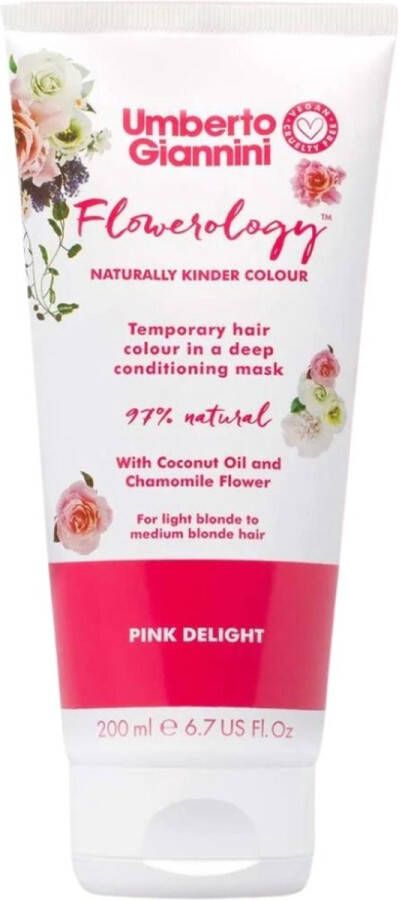 Umberto Giannini Flowerology Temporary Colour Mask Pink Delight 200ml