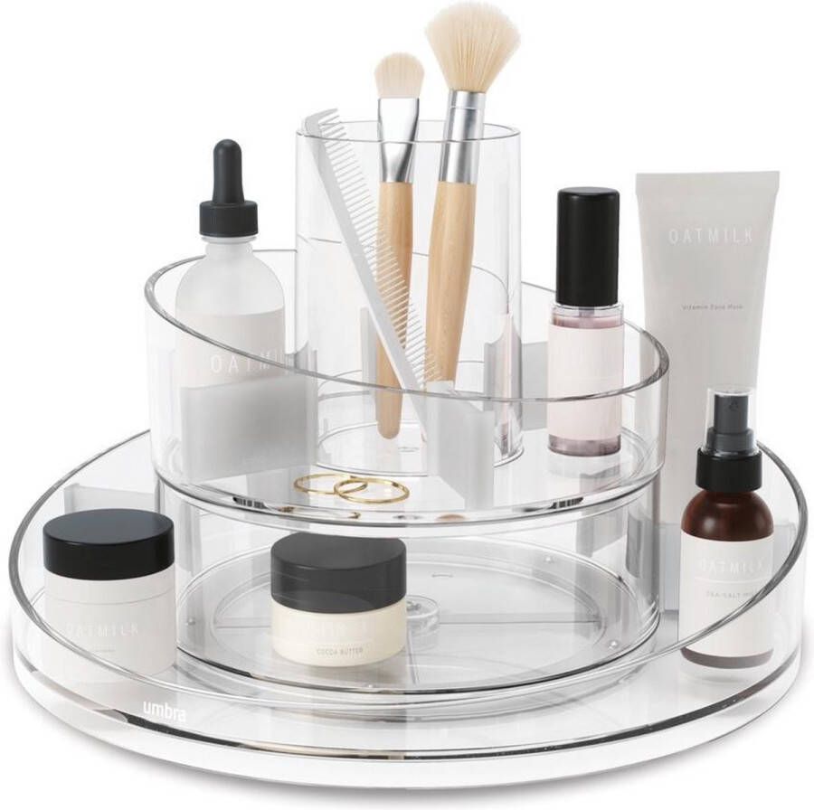 Umbra Draaiplateau make-up met sorteervakken Transparant