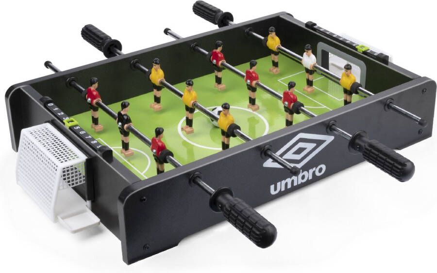 Umbro Tafelvoetbal Tafelmodel met 12 Spelers Incl. 2 Mini Voetballen Tafelvoetbalspel Zwart