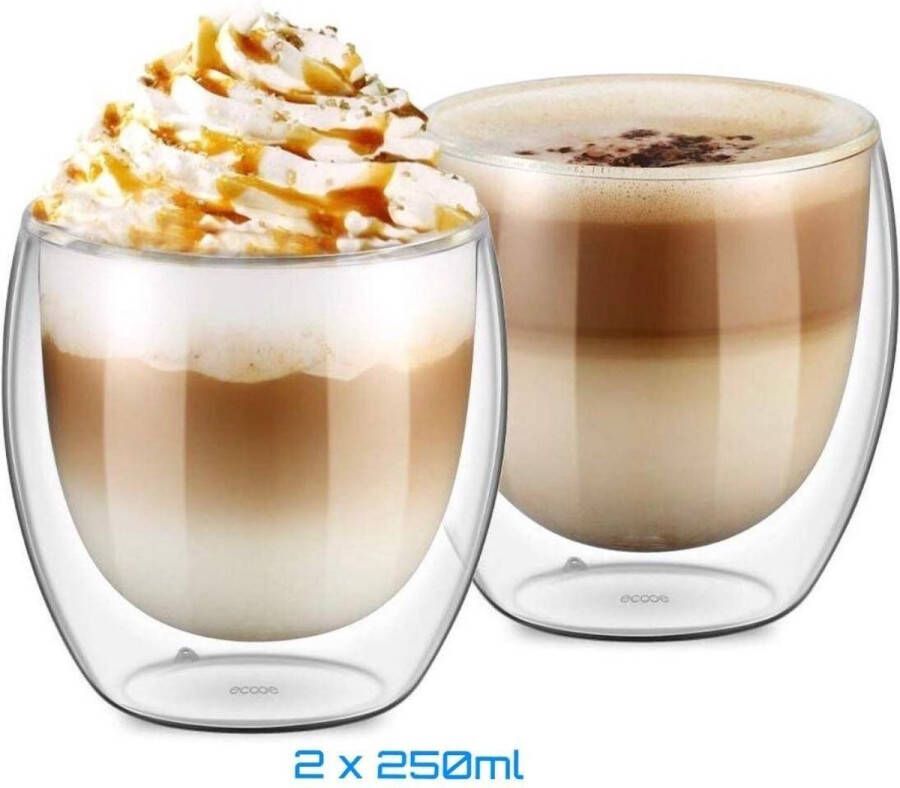 UMIGAL Dubbelwandig Glas Espressokopjes of Theeglas- 250 ml 2 stuks