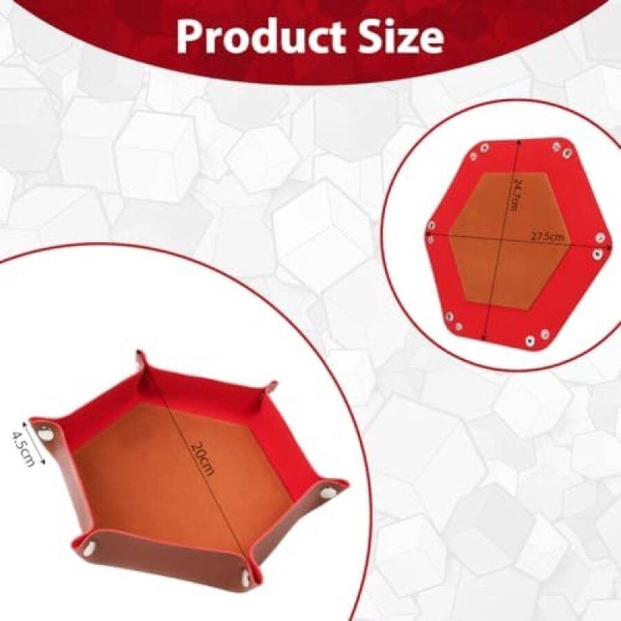 Unbranded 2 Stuks PU & Fluwelen Dobbelstenenbord Zeshoekige Dobbelstenen Opvouwbare Lade