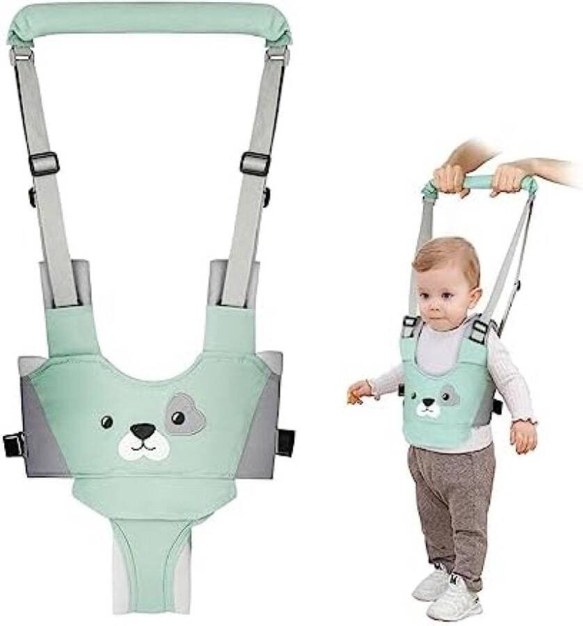 Unbranded Baby Walker Loophulp voor baby's verstelbare loopwagen met veiligheidsslot en magische stickers (puppy groen)