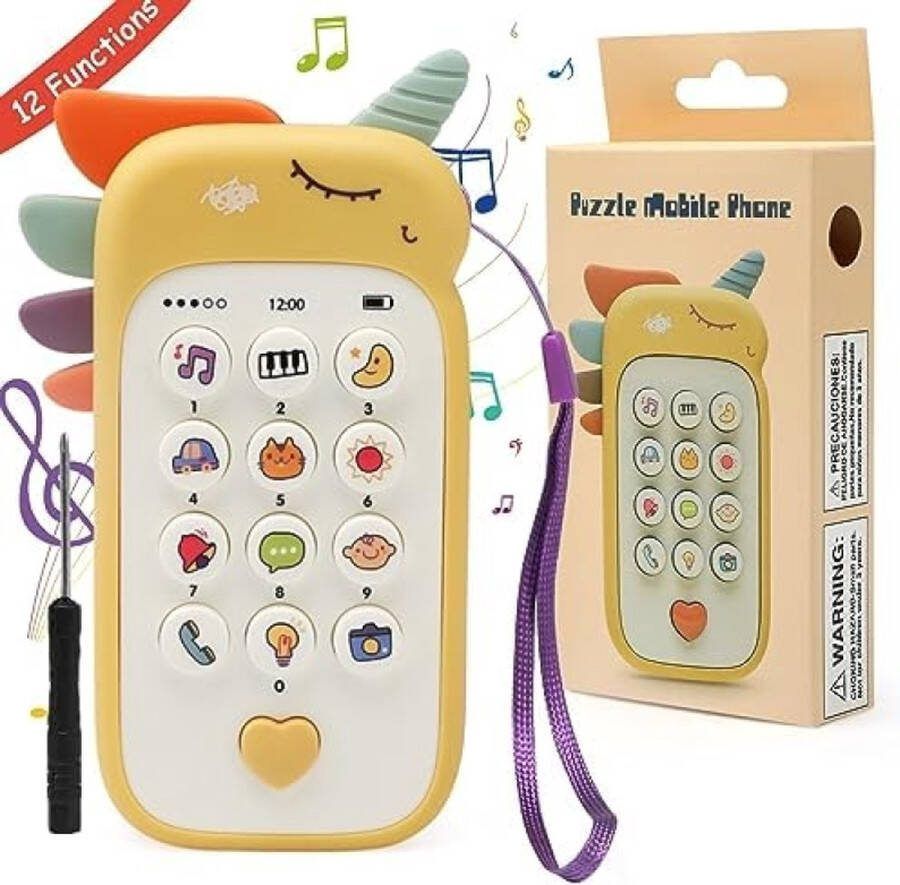Unbranded Babyspeelgoed voor mobiele telefoon met afstandsbediening muzikaal en educatief speelgoed voor baby's vanaf 3 jaar