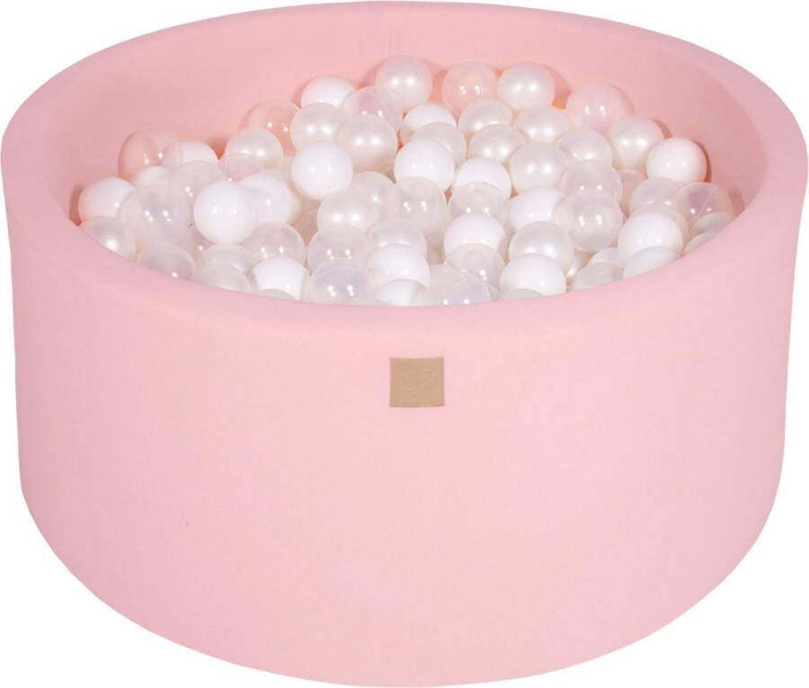 Kiddo Match Ballenbak KATOEN Roze 90x40 incl. 300 bollen Wit Transparant Parelwit Vaderdag cadeau
