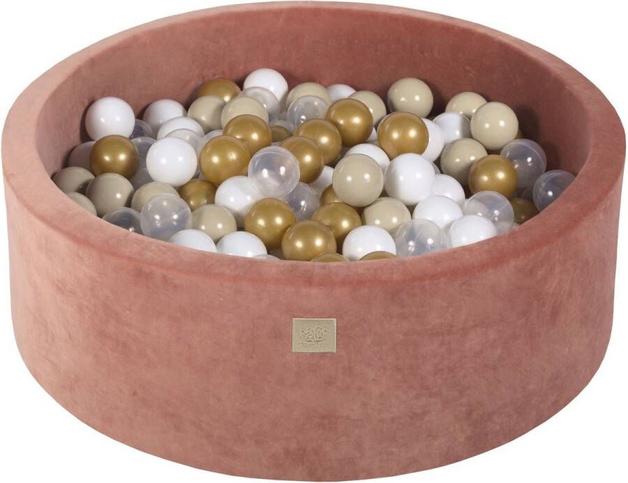 Kiddo Match Ballenbak VELVET Marsala Rood 90x30 incl. 200 bollen Goud Beige Wit Transparant Vaderdag cadeau